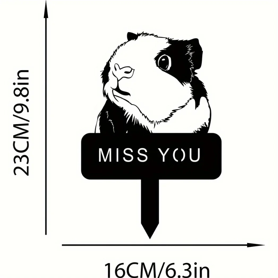 Guinea Pig Hamster Memorial Metal Yard Stake - Exquisite Pet