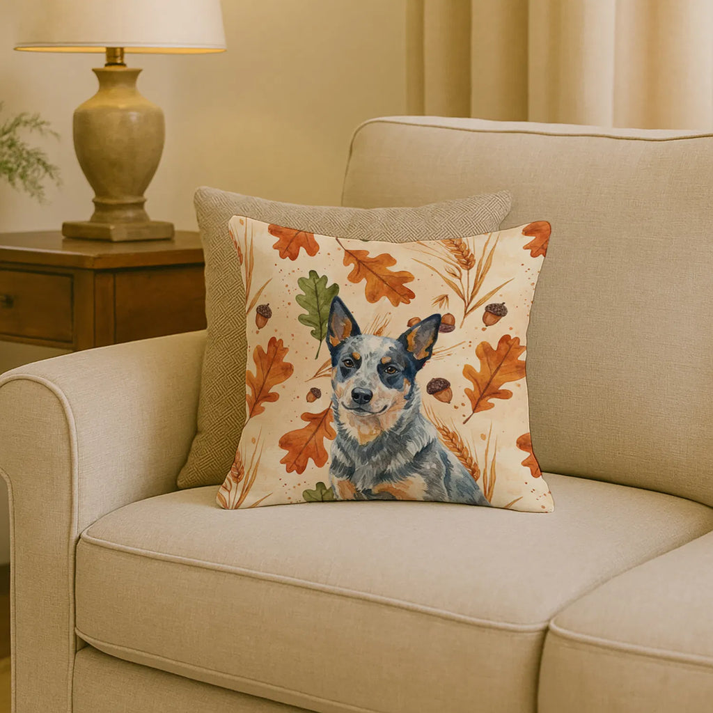 Blue Heeler Australian Cattle Dog Heirloom Fall Throw Pillow Decorative