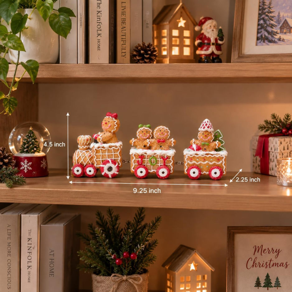 9.25IN Gingerbread Train Figurine, Home Tabletop Decor For Christmas