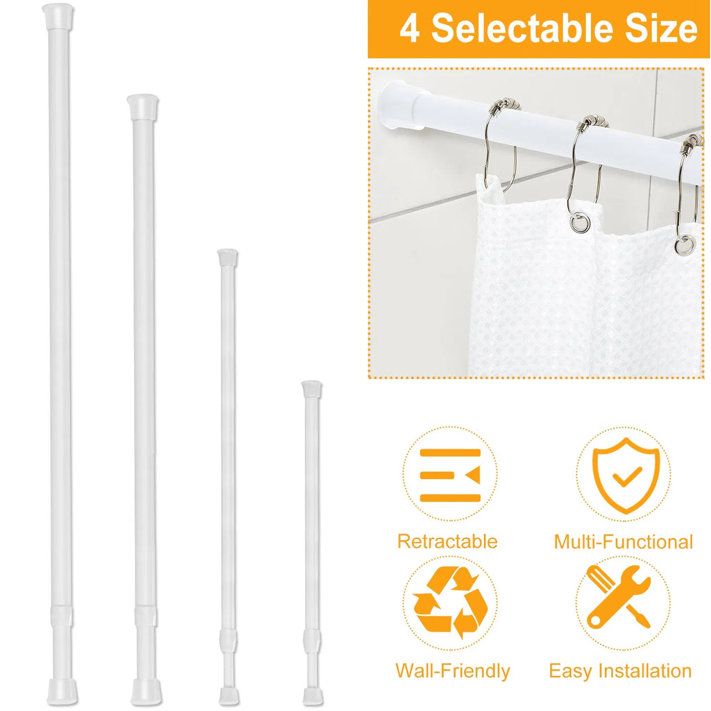 Heavy Duty Tension Curtain Rod, Non-slip Carbon Steel Spring Loaded