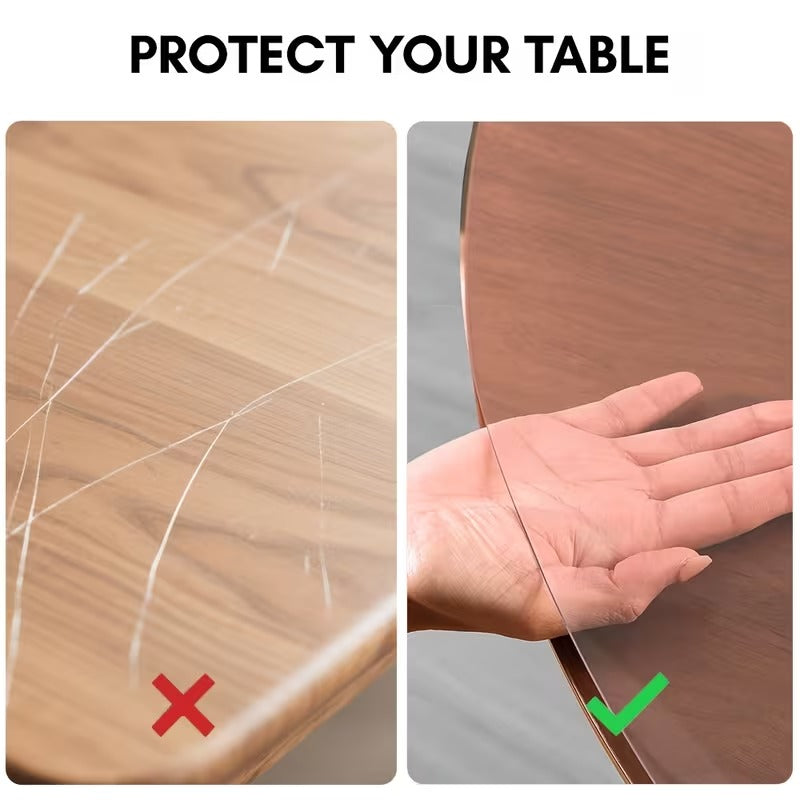 Round PVC Table Cover 1.5mm Thick Waterproof Heat Resistant Round Table