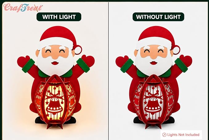 Santa Paper Lantern DIY Christmas Craft Kit, Reusable Hanging Holiday
