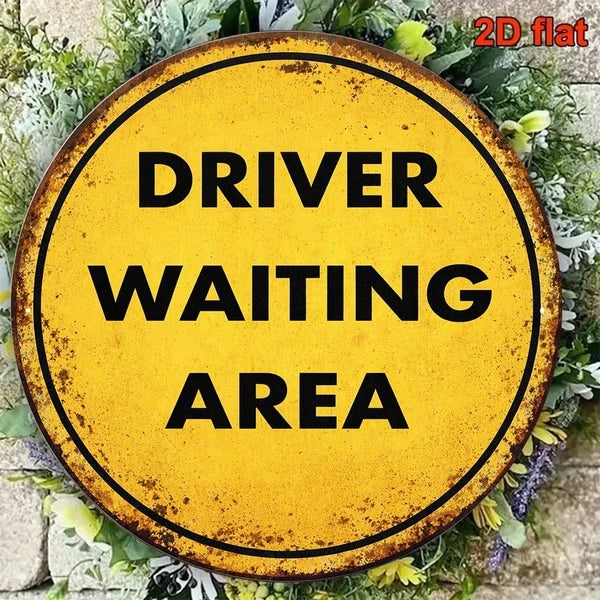 1pc Vintage Driver Waiting Area Sign 8x8in, "" Driver Waiting Area