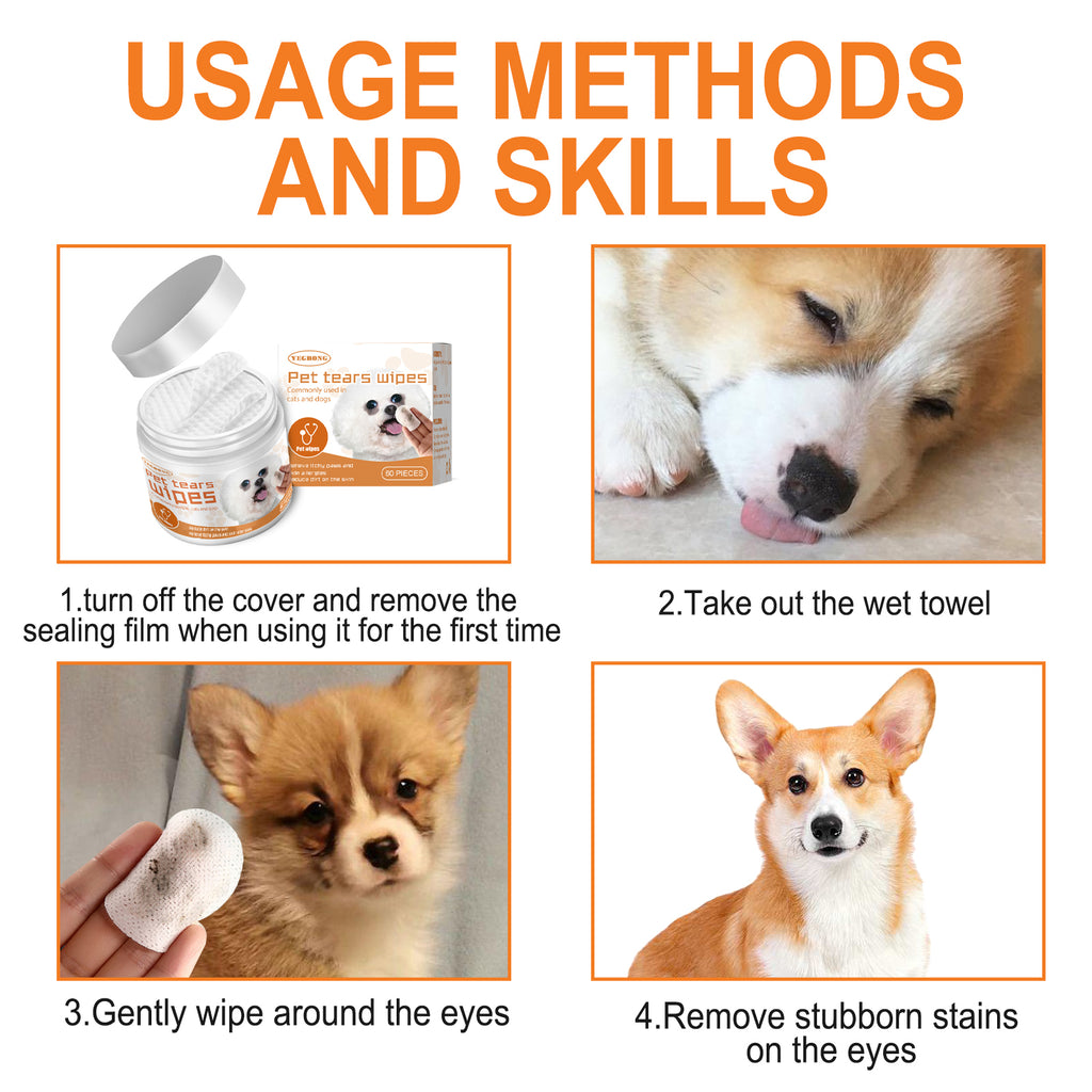 Yegbong Pet Wipes Clean, Dogs And Cats Tear Stains Eye Cleaning Wipe