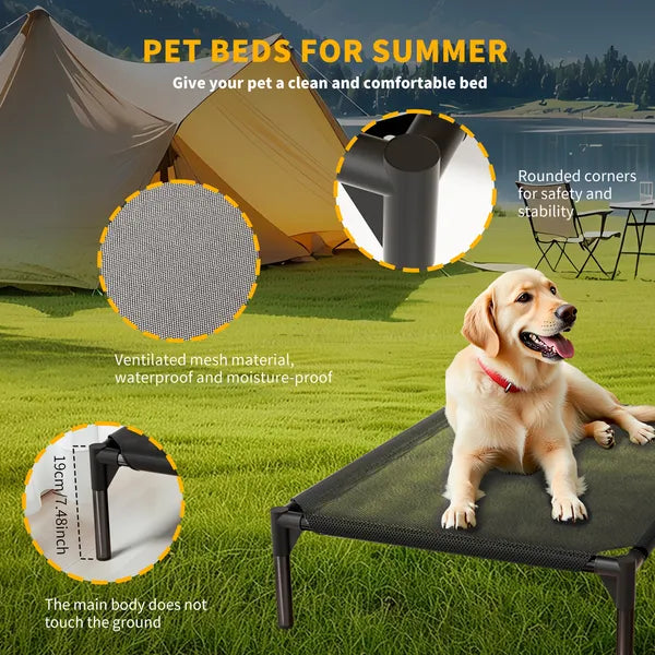 Elevated Breathable Mesh Pet Bed, Indoor&outdoor Use, Sizes For Small