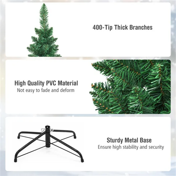 6ft Slim Pencil Christmas Tree - Space-saving Design For Small Corners