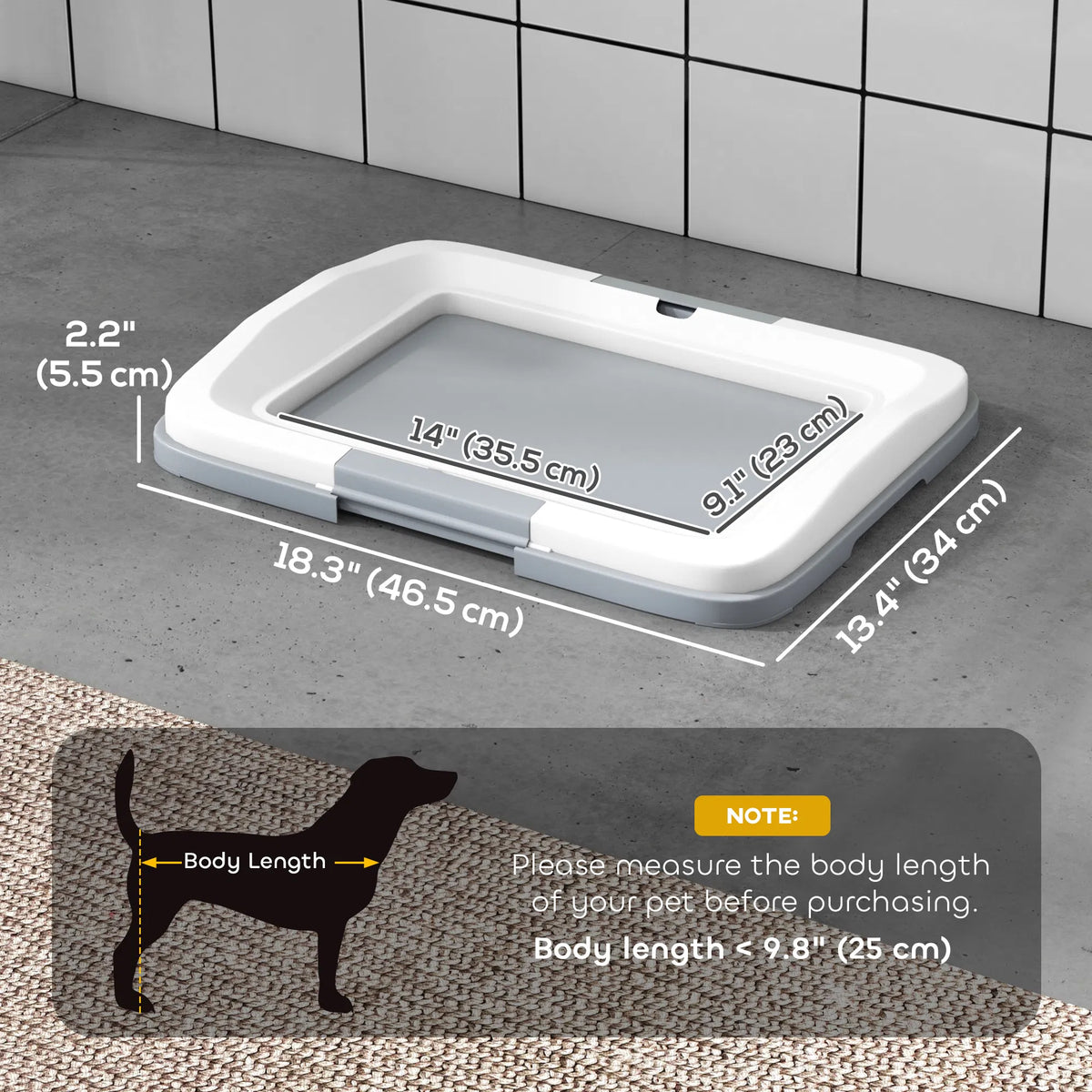 18" X 13" Pee Pad Holder, Dog Potty Tray For Indoor Outdoor, Easy