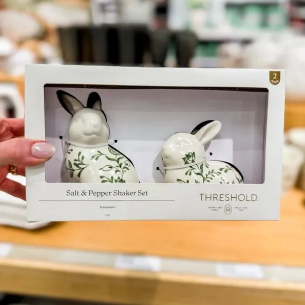 Easter Stoneware Bunny Salt And Pepper Shaker Set