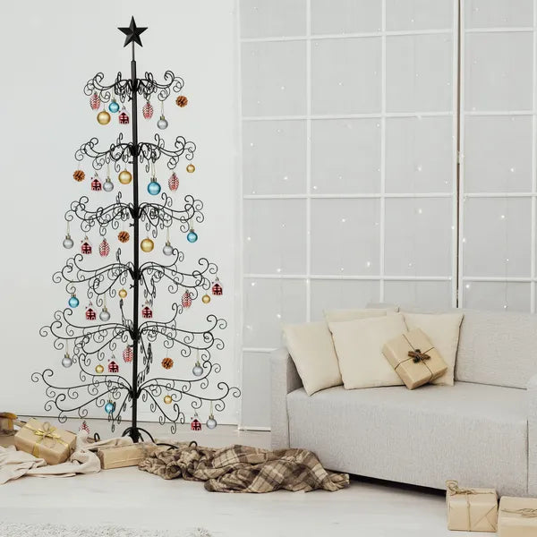 6ft Wrought Iron Christmas Tree, Metal Ornament Display Tree Stand