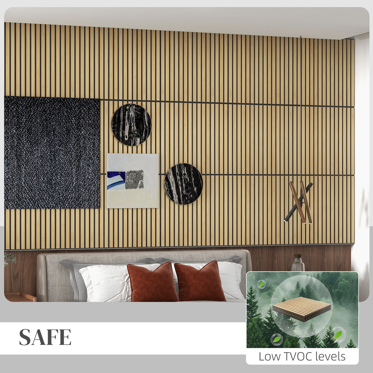 24" X 24" Wood Panels For Wall, 4 Pack Acoustic Panels, Sound Absorbing
