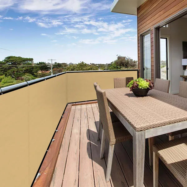 3ft*12ft Beige Sunshade Fence, An Outdoor Sun-proof And Heat-insulating