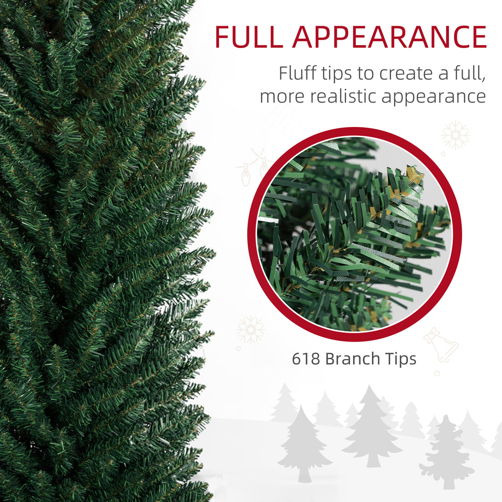 8ft Unlit Pencil Artificial Christmas Tree With Realistic Branches