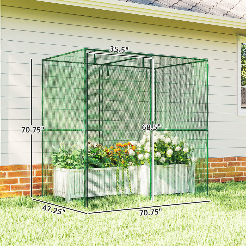 6' X 4' X 6' Crop Cage, Plant Protection Tent With Zippered Doors