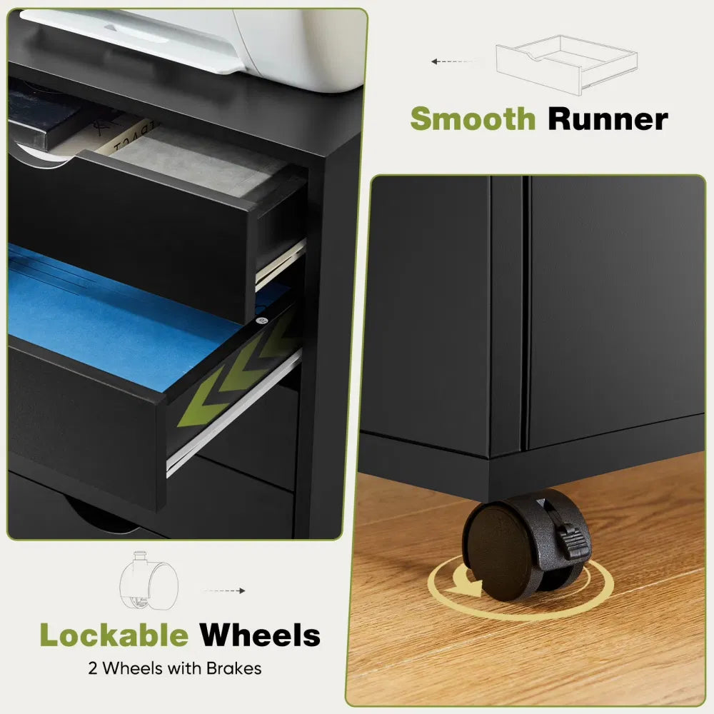 5 Drawerstoragecabinet With Wheels For Bedroom,home, Office
