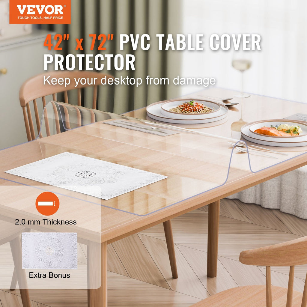 Table Cover 13x16Inch 1.5 Mm Thick Clear Desk Protector Rectangle PVC