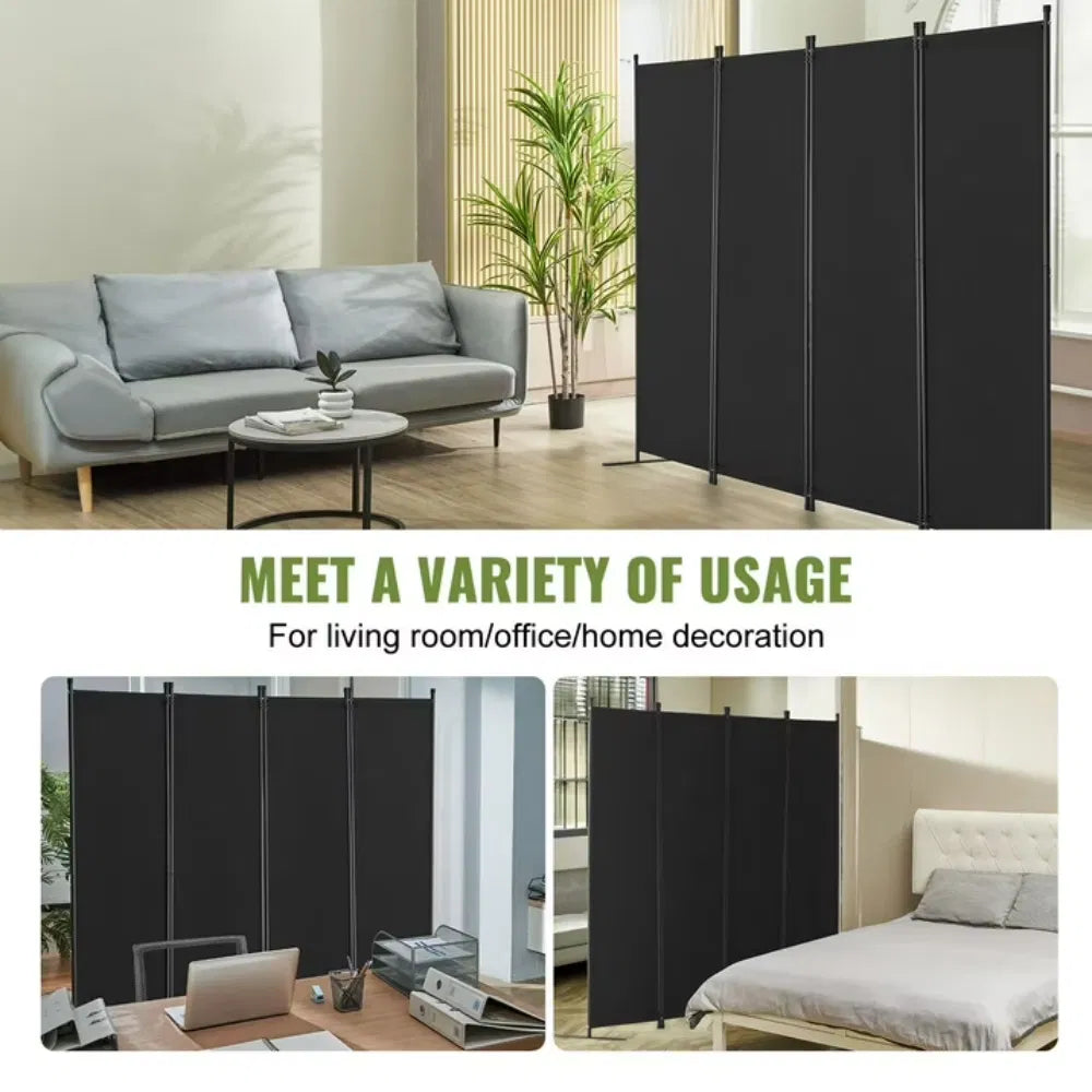 4 Panel Room Dividers, Foldable Privacy Screens, Cloth Segregation