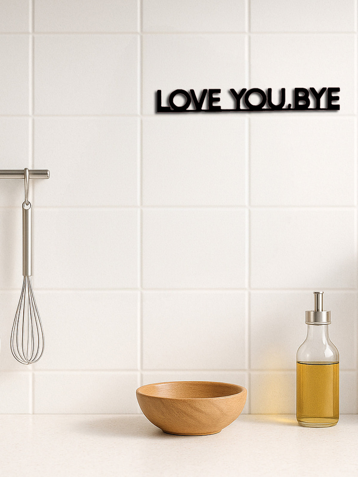 LOVE YOU Bye'metal Sign Geometric Wall Art Create Festive Vibe Hanging