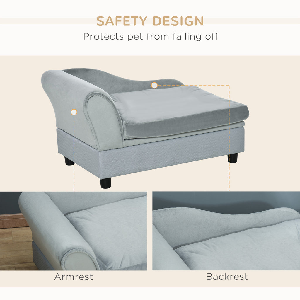 Luxury Fancy Dog Couch With Hidden Storage, Small Dog Sofa Bed With 2"