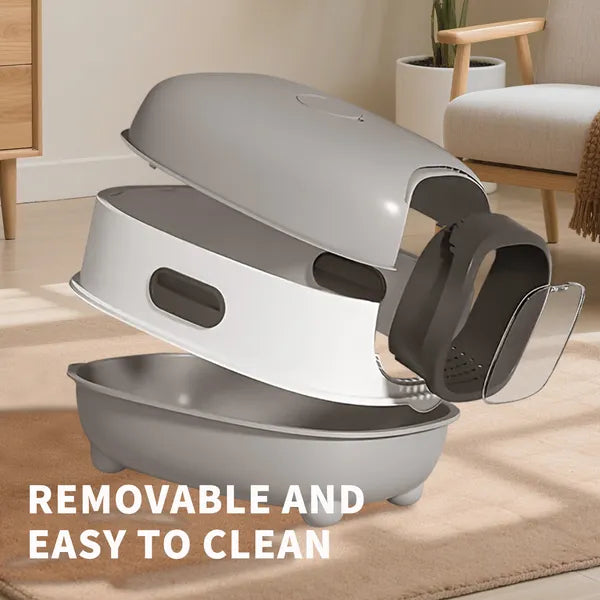 E Classic Grey Cat Litter Box - Simple And Practical, Large Space, High