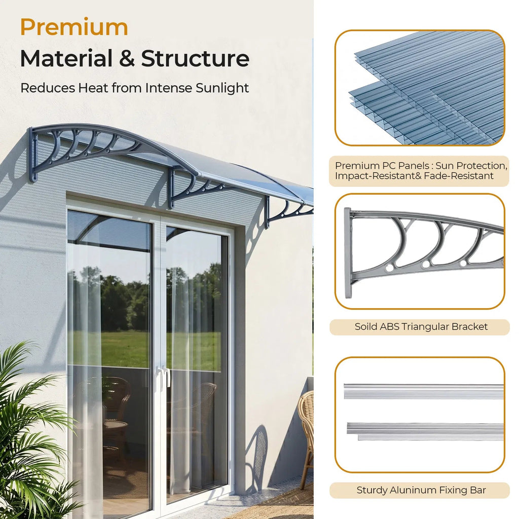 Awning For Door Entrance Window, 38x40 Inch Window Canopy Exterior, UV