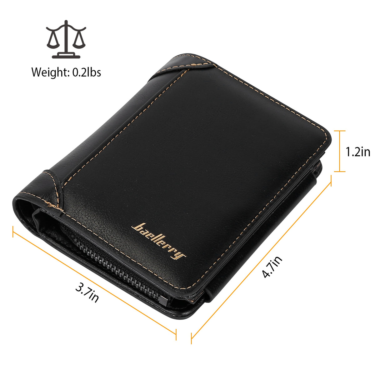 1Pc Men Leather Wallet ID Card Holder Purse Trifold Clutch Money Zipper
