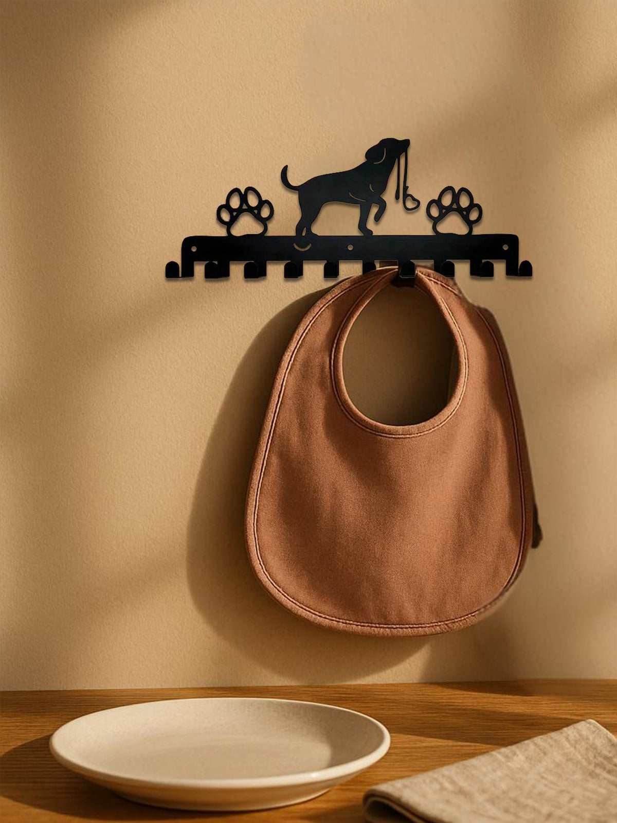 Rustic Entryway Organizer - Wall Mounted Key Holder & Leash Rack