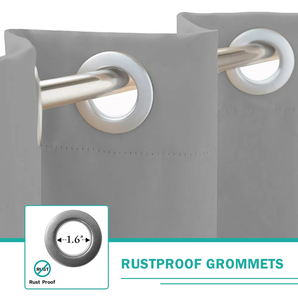 Grey Thermal Grommet Blackout Curtain - 50 In. W X 84 In. L