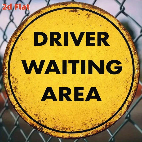 1pc Vintage Driver Waiting Area Sign 8x8in, "" Driver Waiting Area