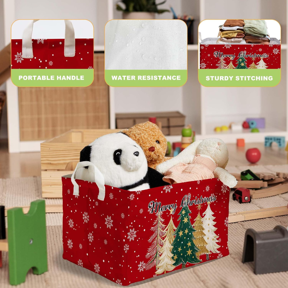 Classic Tree Snowman Christmas Storage Baskets, Empty Gift Baskets