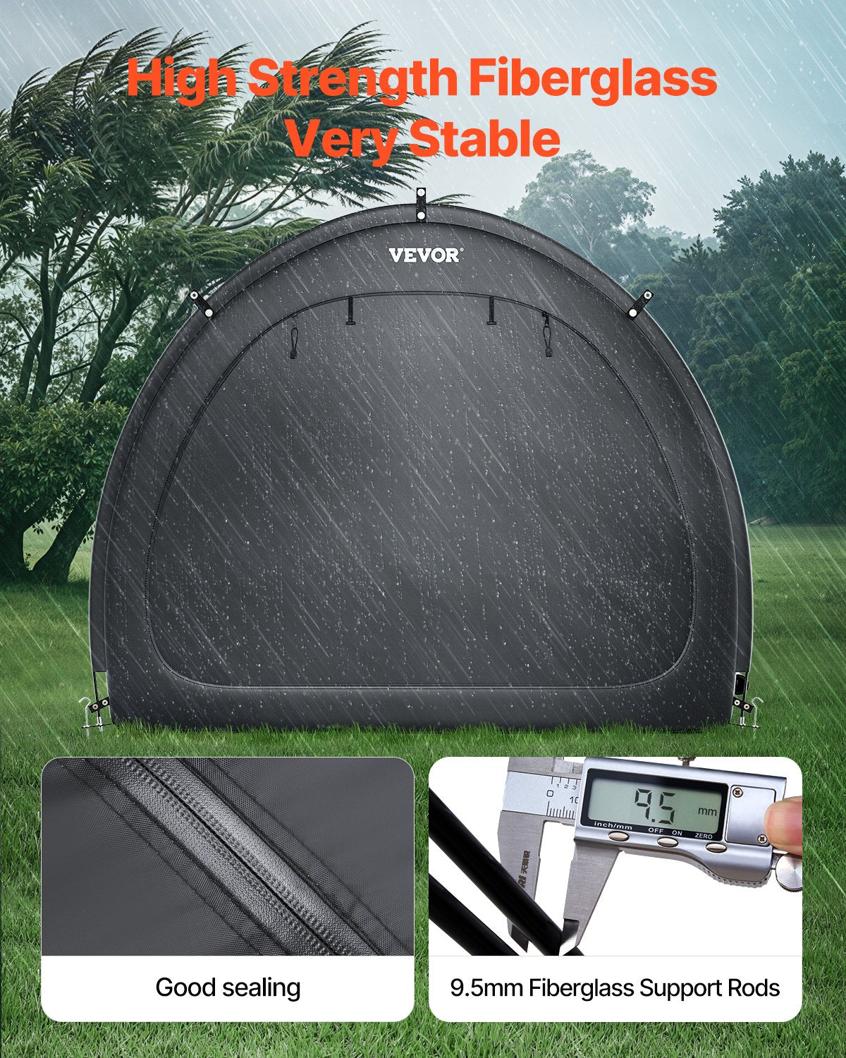 Outdoor Bike Storage Tent Fan-shaped Dual-door Bike Tent For 4 To 5