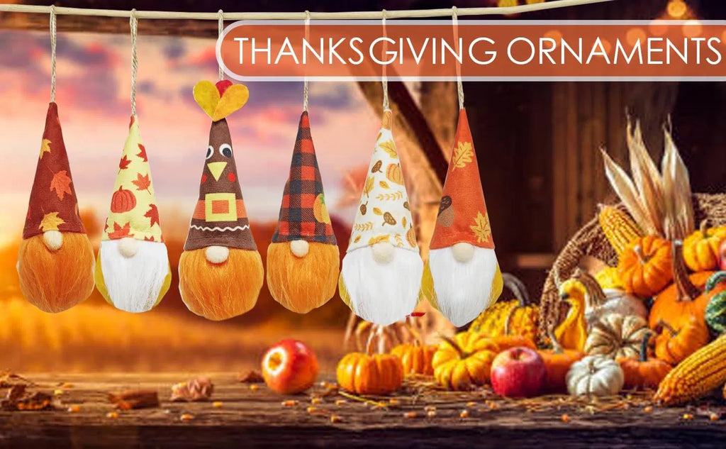 Fall Thanksgiving Tree Decorations Hanging Ornaments Plush, 6 Inch