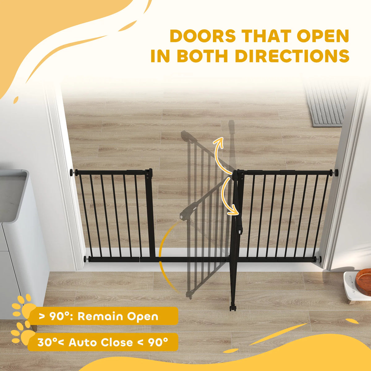 Pet Gate With Door Dog Gate And Barrier Indoor For Stairs Includes 7"