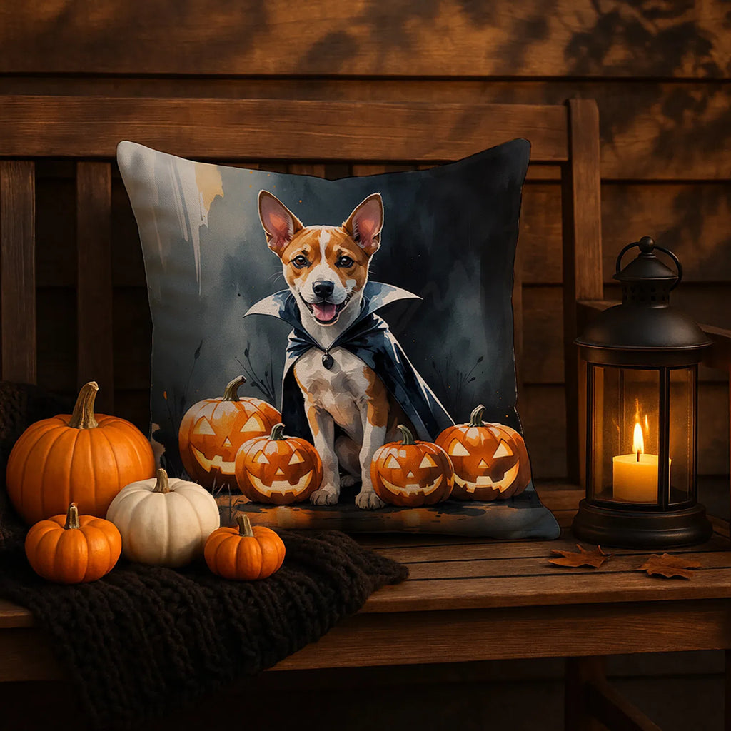 Basenji Puppy Halloween Throw Pillow Machine Washable, Indoor Outdoor
