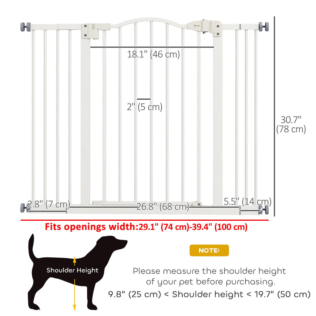 Extra Tall Dog Gate With Door, Pressure Fit, Auto Close, Double Locking