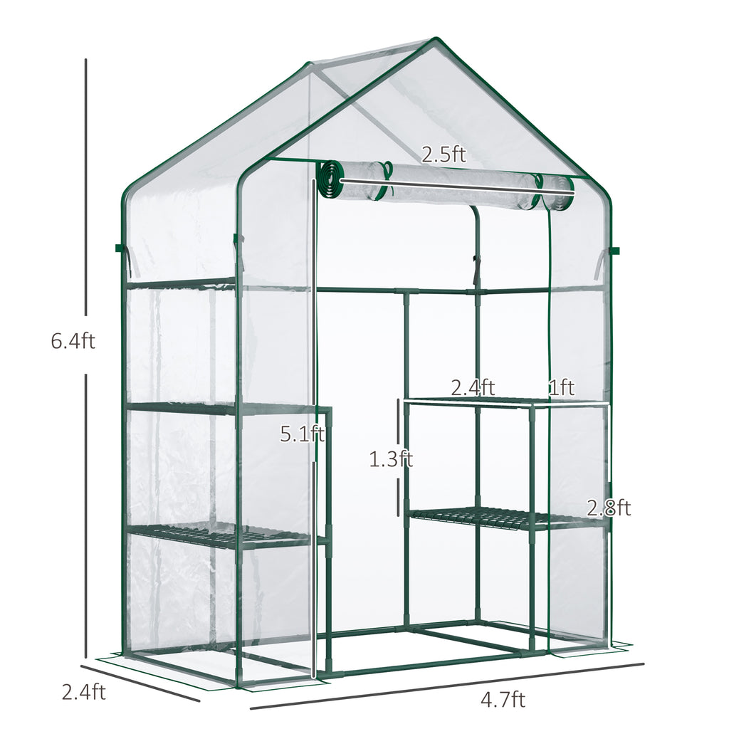 5' X 2.5' X 6.5' Mini Walk-in Greenhouse Kit, Portable Green House