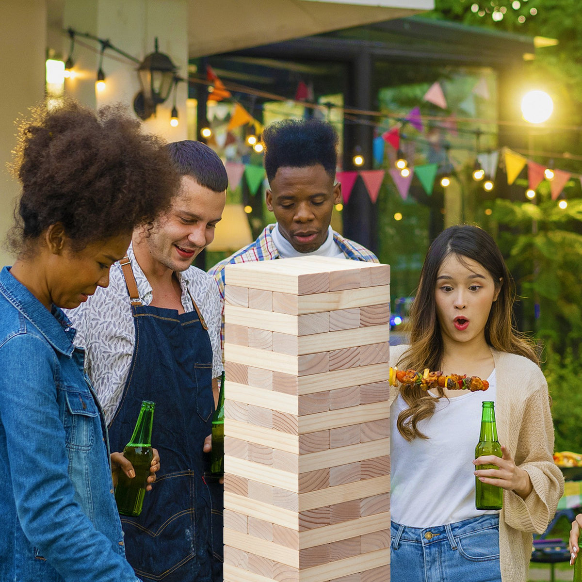 Tumbling Timber Toy 60 Blocks Giant Tumble Tower Blocks Game Pine Wood