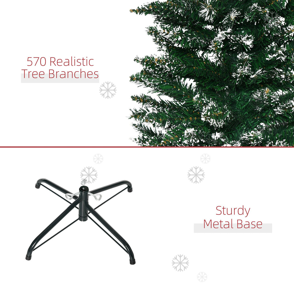 6FT Artificial Snow Dipped Christmas Tree Xmas Pencil Tree Holiday Home