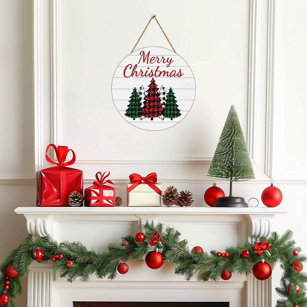 Christmas Decorations Indoor, Festive Christmas Wreath & Door