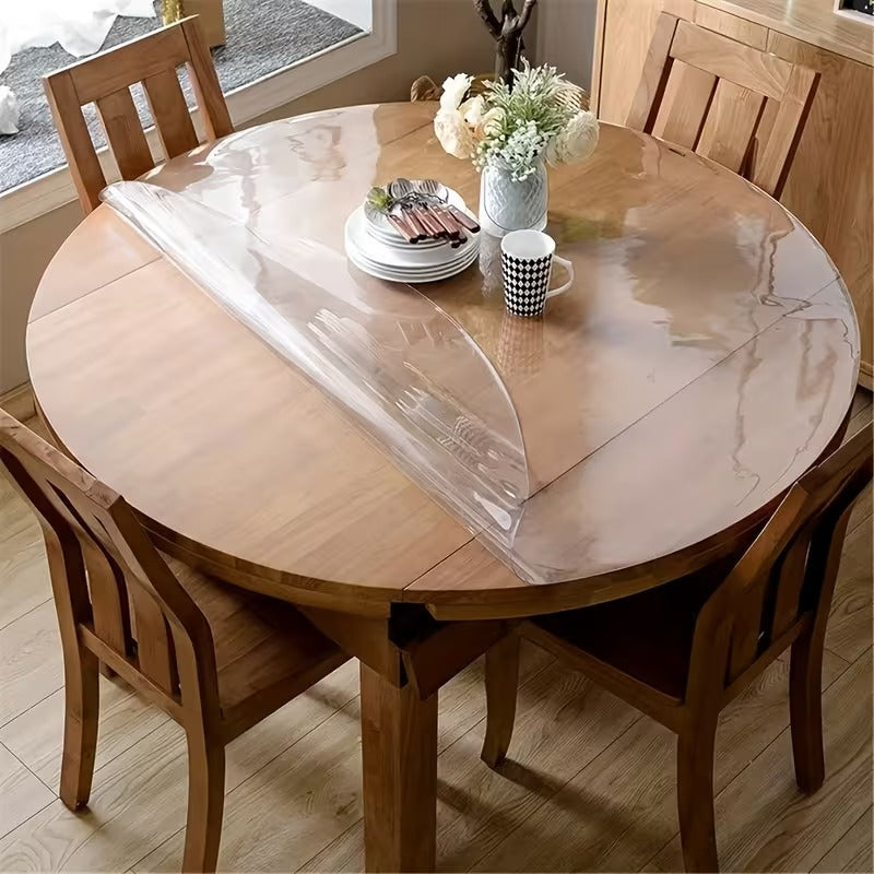 Round PVC Table Cover 1.5mm Thick Waterproof Heat Resistant Round Table
