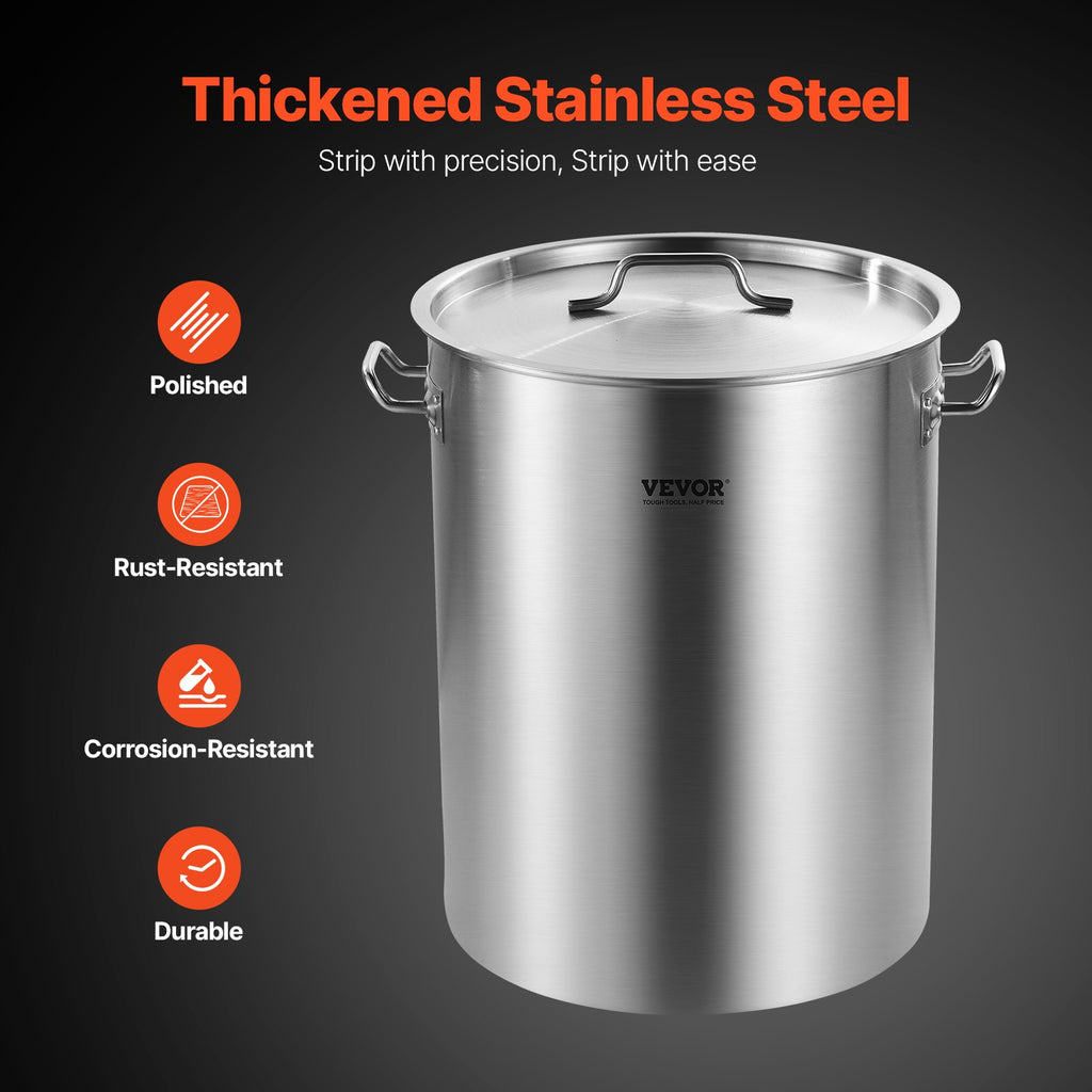 36QT Stainless Steel Stockpot Cooking Kitchen Sauce Pot With Basket Lid