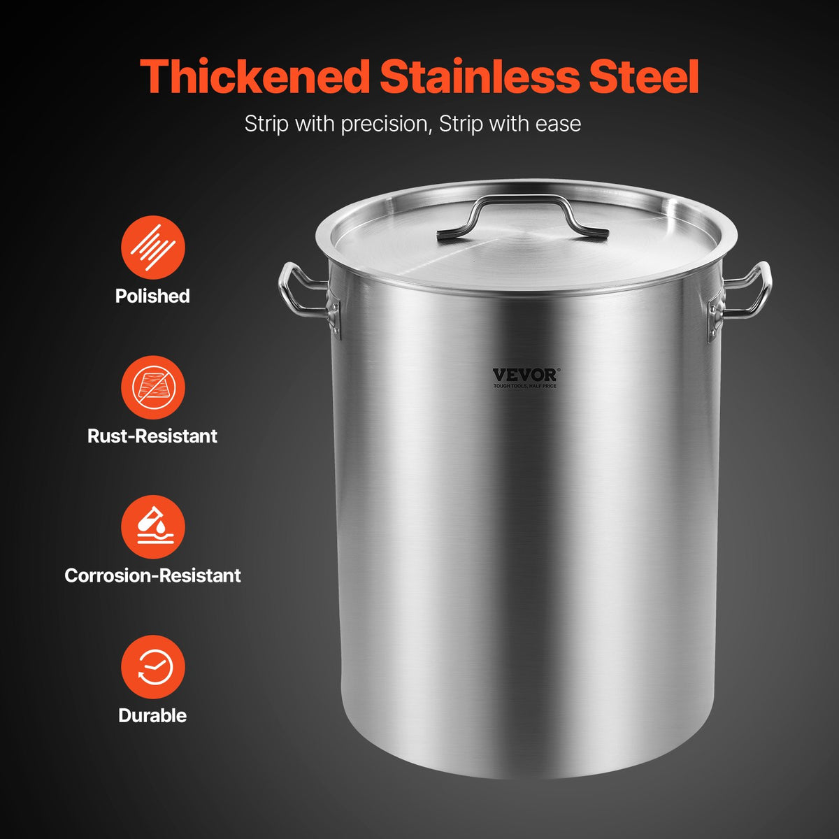 36QT Stainless Steel Stockpot Cooking Kitchen Sauce Pot With Basket Lid