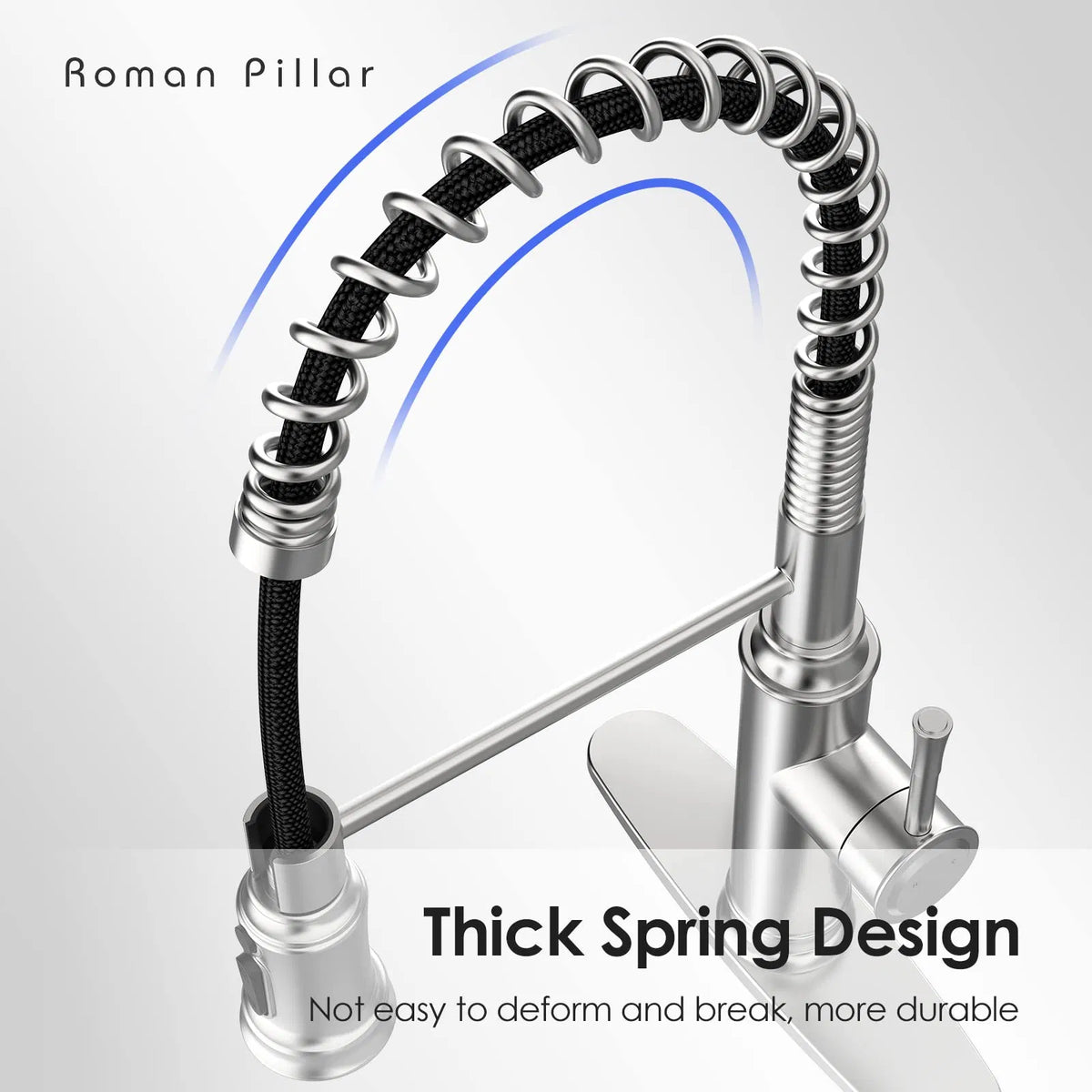 Kitchen Faucet - Spring Kitchen Sink Faucet With 3 Modes Pull Down