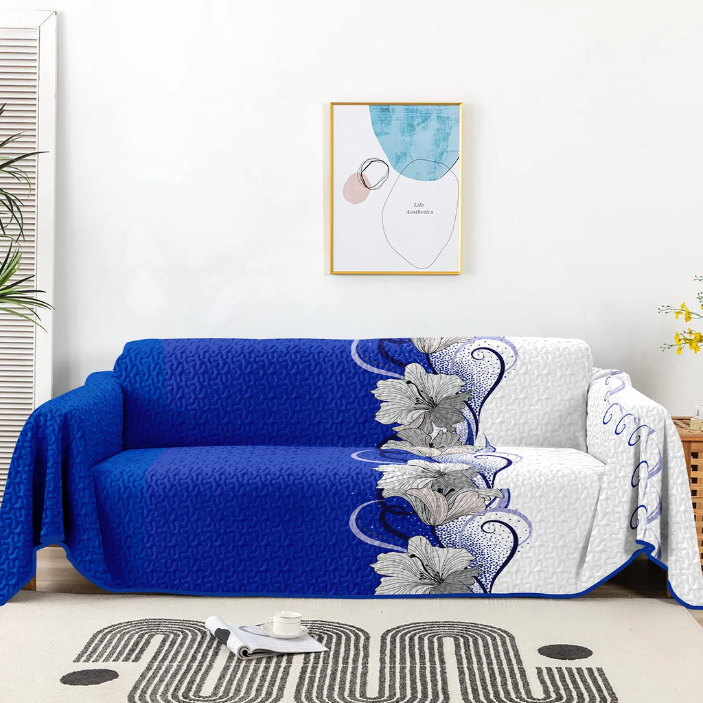 Reversible Quilted Sofa Bed Cover - Microfiber Sofa Protector