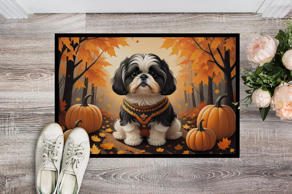 Shih Tzu Fall Doormat Front Door Mat Indoor Outdoor Rugs For Entryway