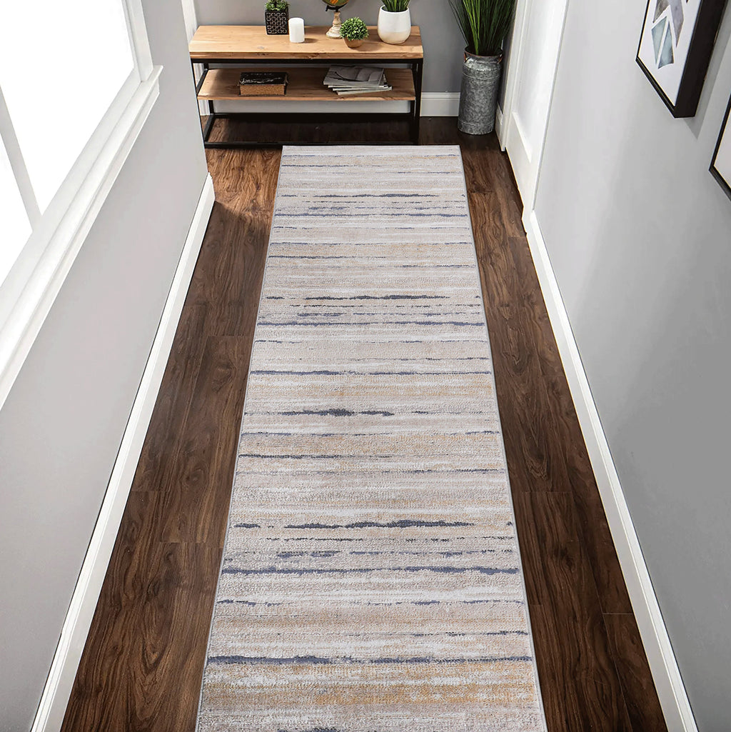 Payas 2X8 Brown Striped Runner Rug