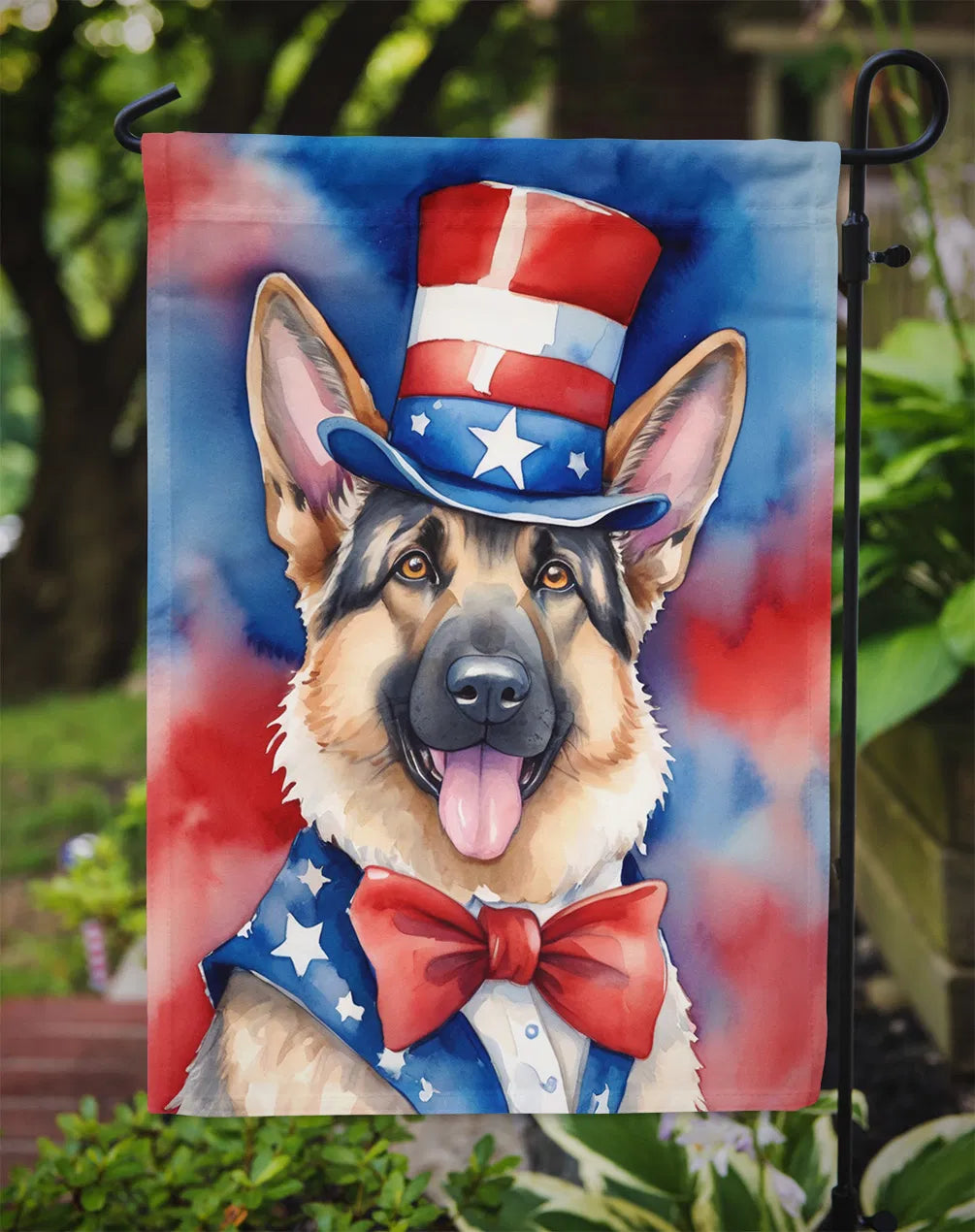 German Shepherd Patriotic American Garden Flag Mailbox Flag Decorative