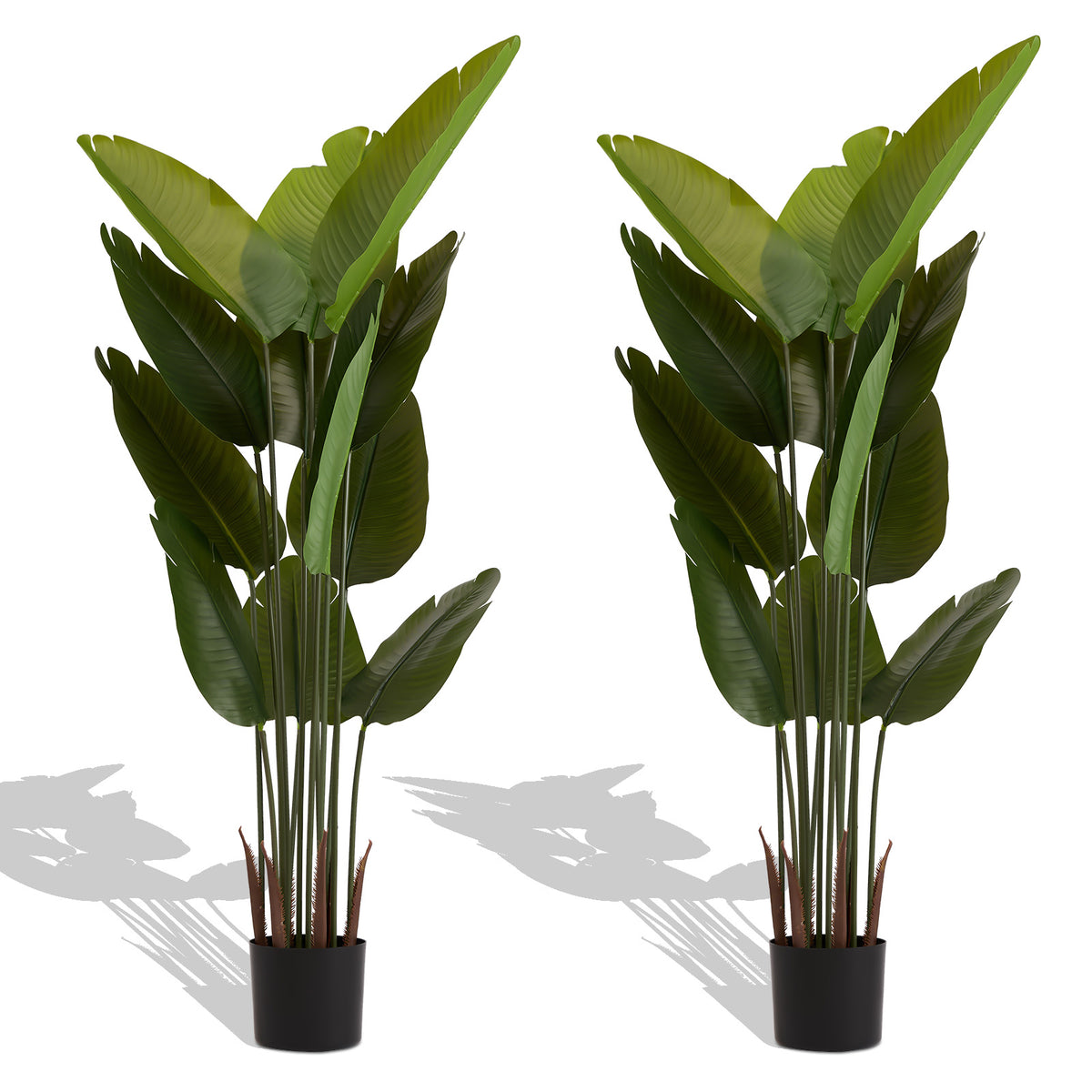 Artificial Bird Of Paradise Plant, 5.2ft Tall Faux Tropical Palm Tree