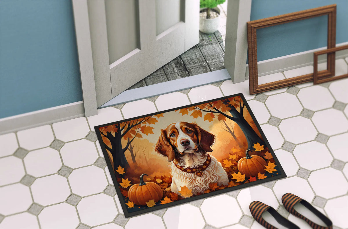 Brittany Spaniel Fall Doormat Front Door Mat Indoor Outdoor Rugs