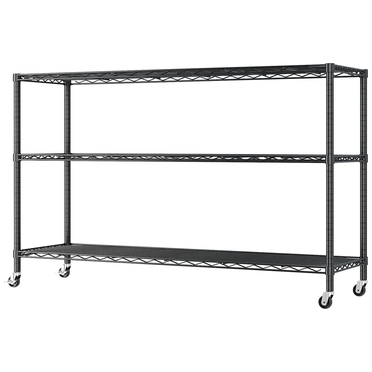 3-tier, Adjustable Shelf Spacing, With Adjustable Feet And Wheels, Iron