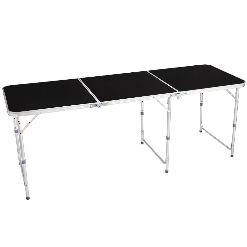 6ft 180-60cm Aluminum Alloy 3-Fold Portable Folding Table, Adjustable